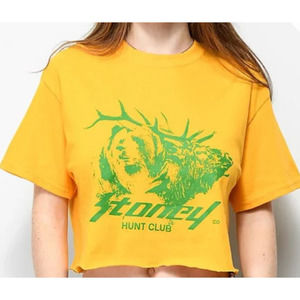 Post Malone Stoney Yellow Cropped T-shirt sz S